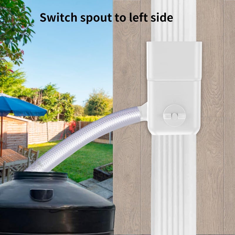 Prestantious Downspout Diverter, Rainwater Diverter Fits for 3"x4" Oversize Downspout and 2"x3" Downspout, Rainwater Collection System with Adjustable Valve, Diverts Water into Rain Barrel, 4ft. Hose - Image 5